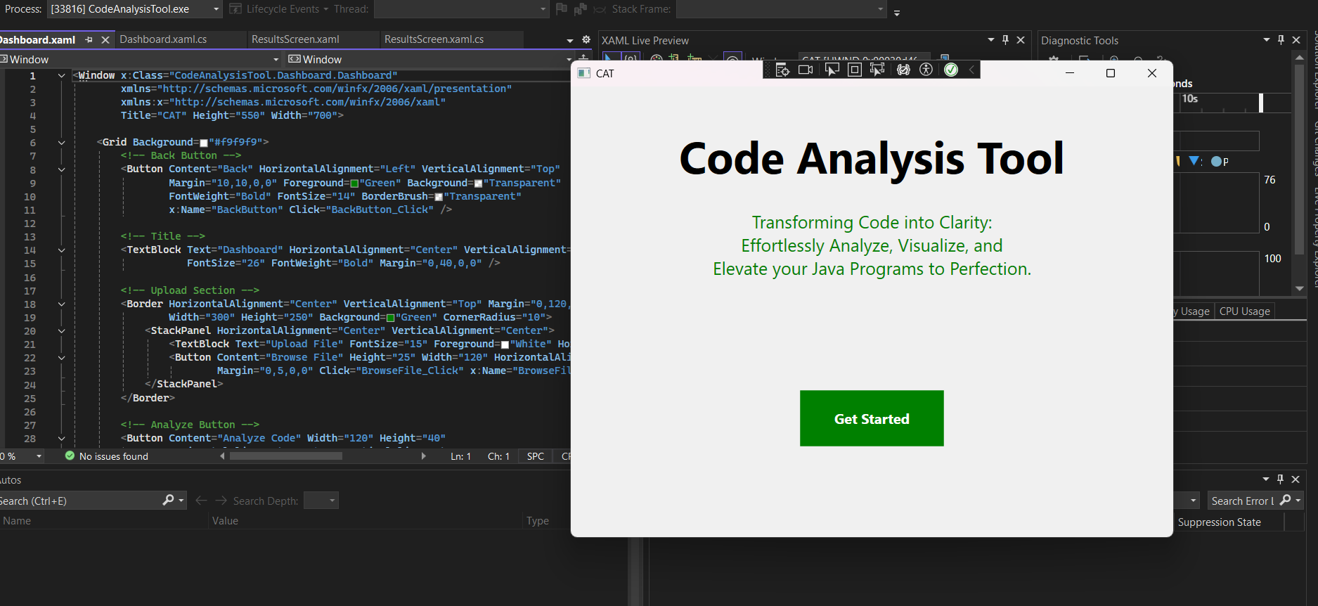 Code Analysis Tool UI