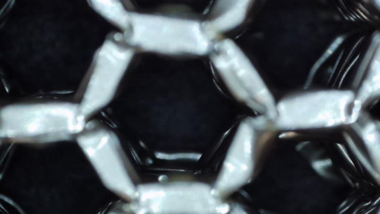 Top view showing collapsed hexagonal geometry