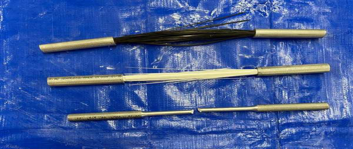 Specimens after tensile testing