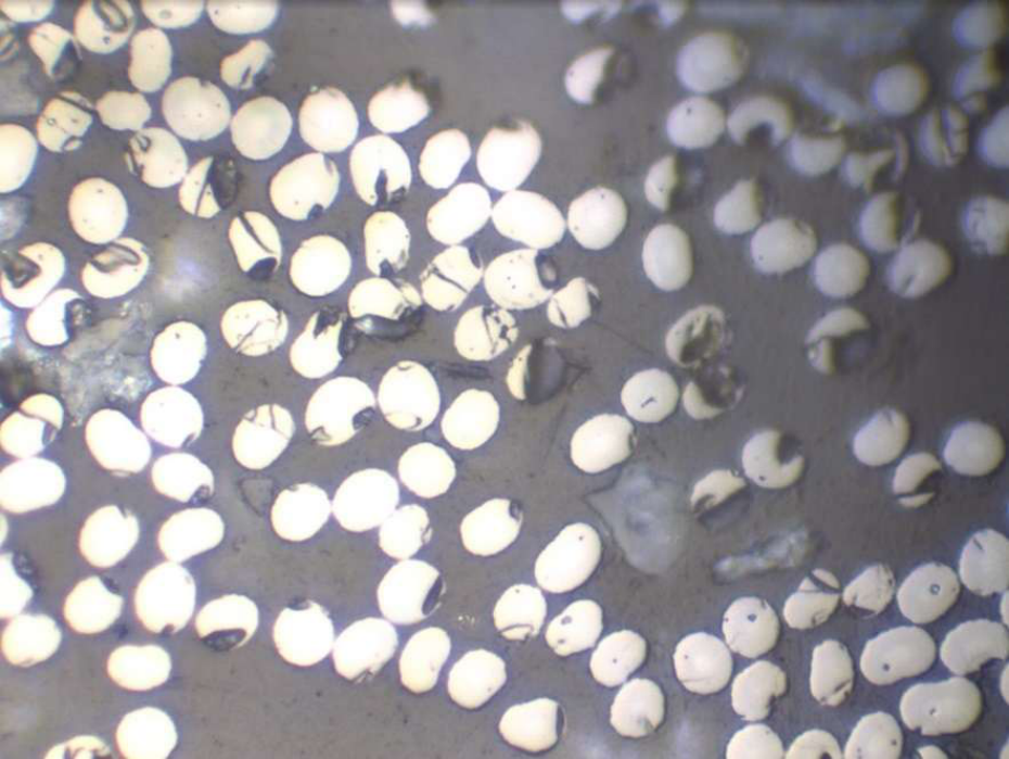Zoomed microscopy of CFRP fiber cross-section
