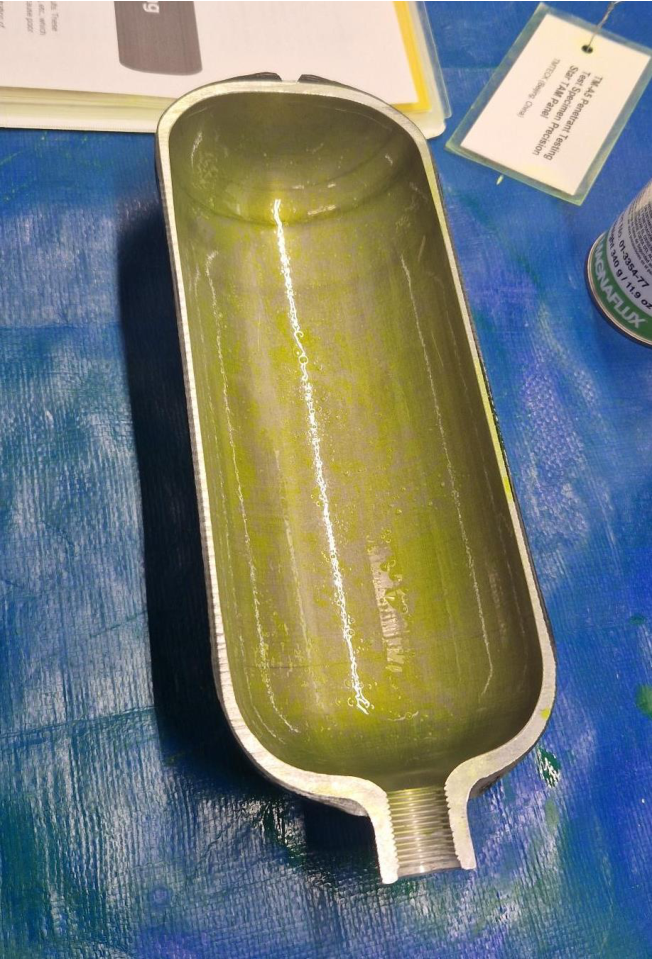 Test surface with penetrant