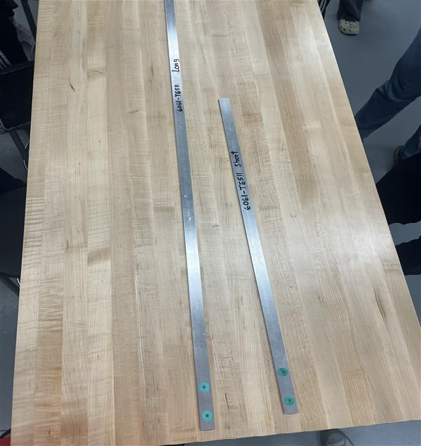 Al-6061-T651 beam samples — long and short