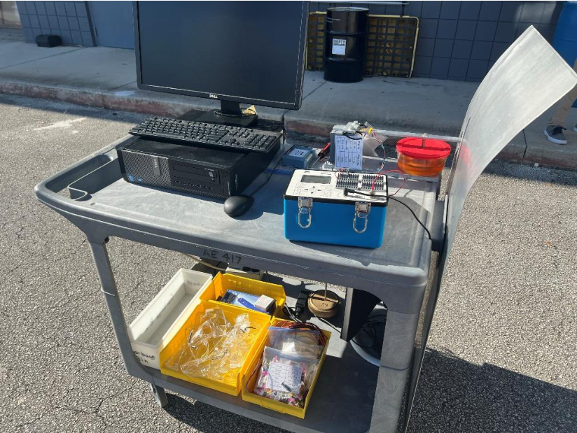Equipment Cart moved Outdoors