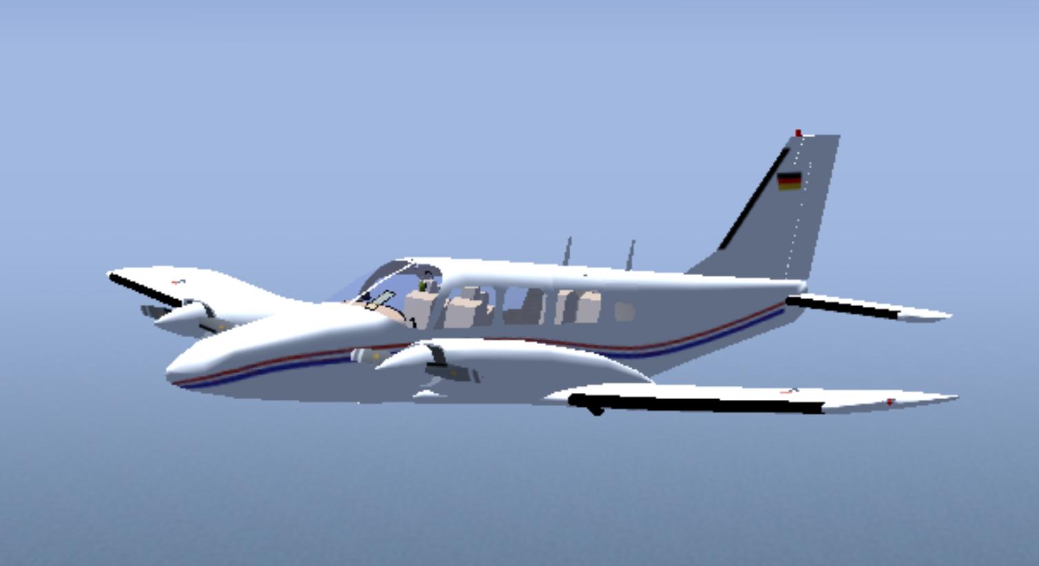 FlightGear level flight simulation screenshot