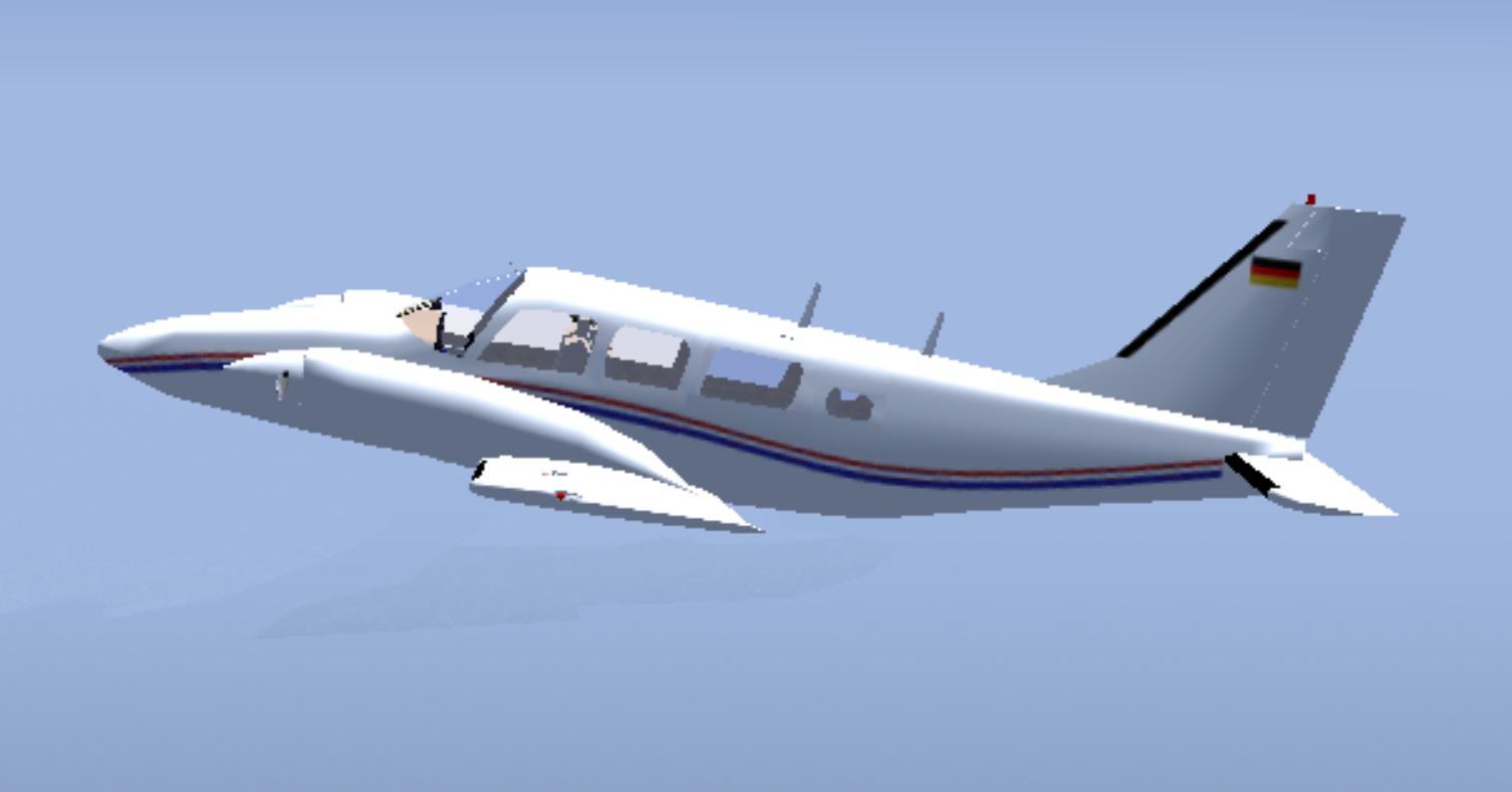 FlightGear pitch-up maneuver simulation screenshot