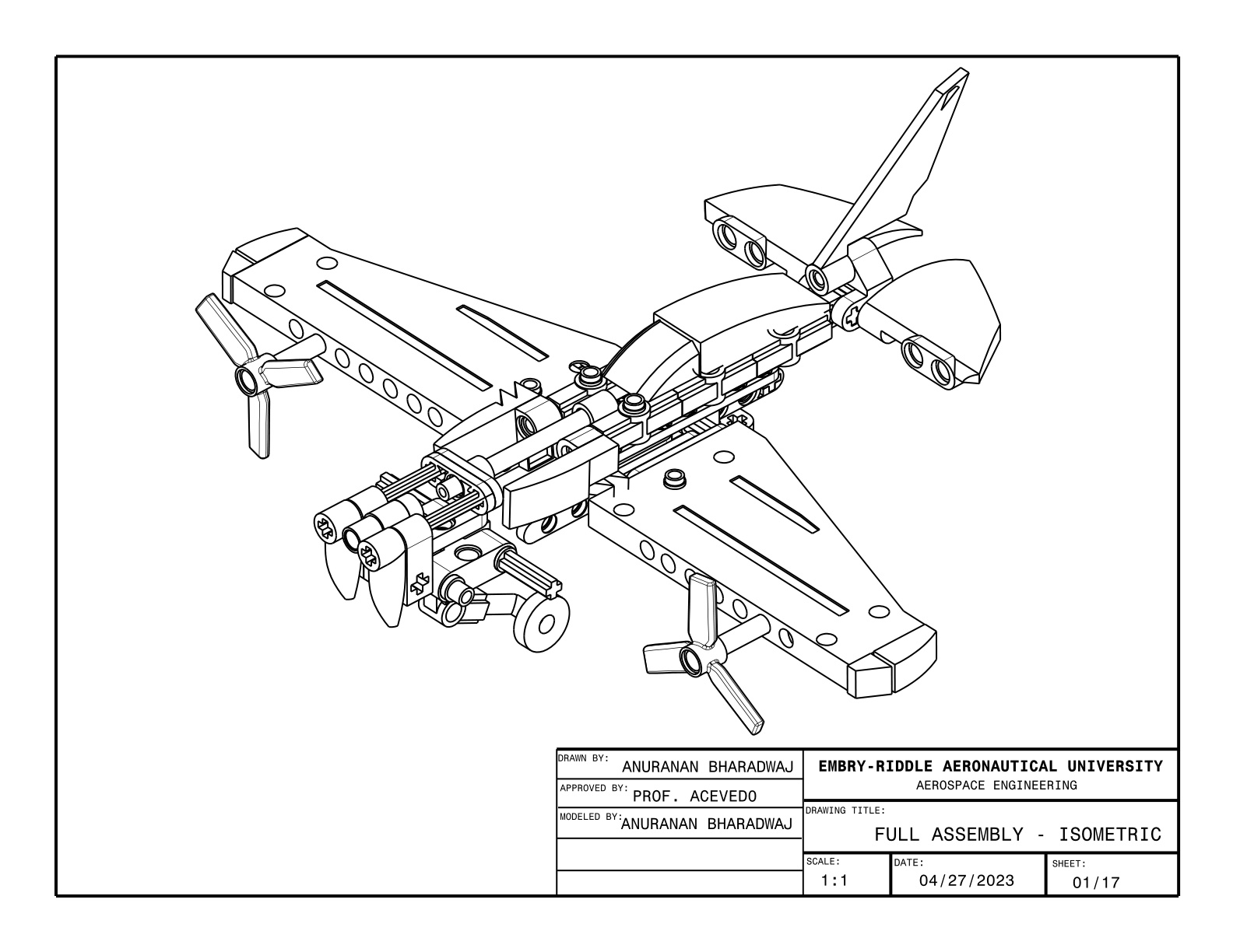 Full assembly isometric drawing — Sheet 01/17