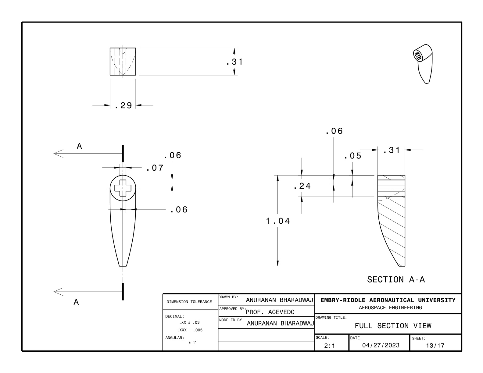 Full section view drawing — Sheet 13/17