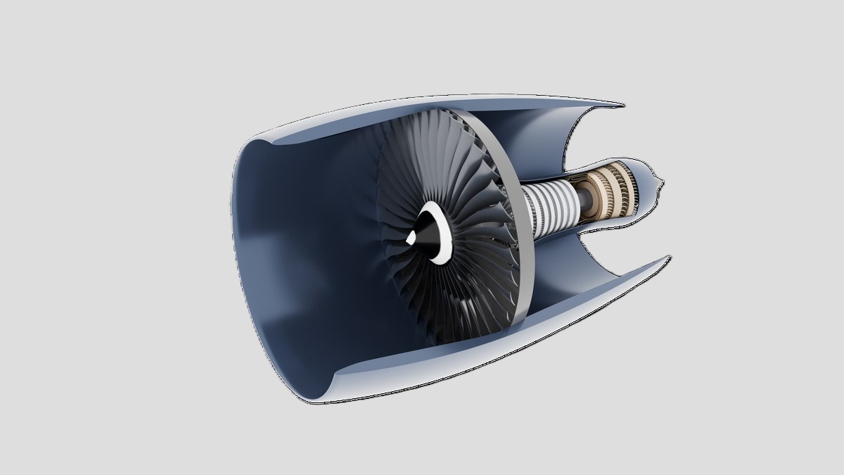 Atlas-85X high-bypass turbofan engine CAD cutaway