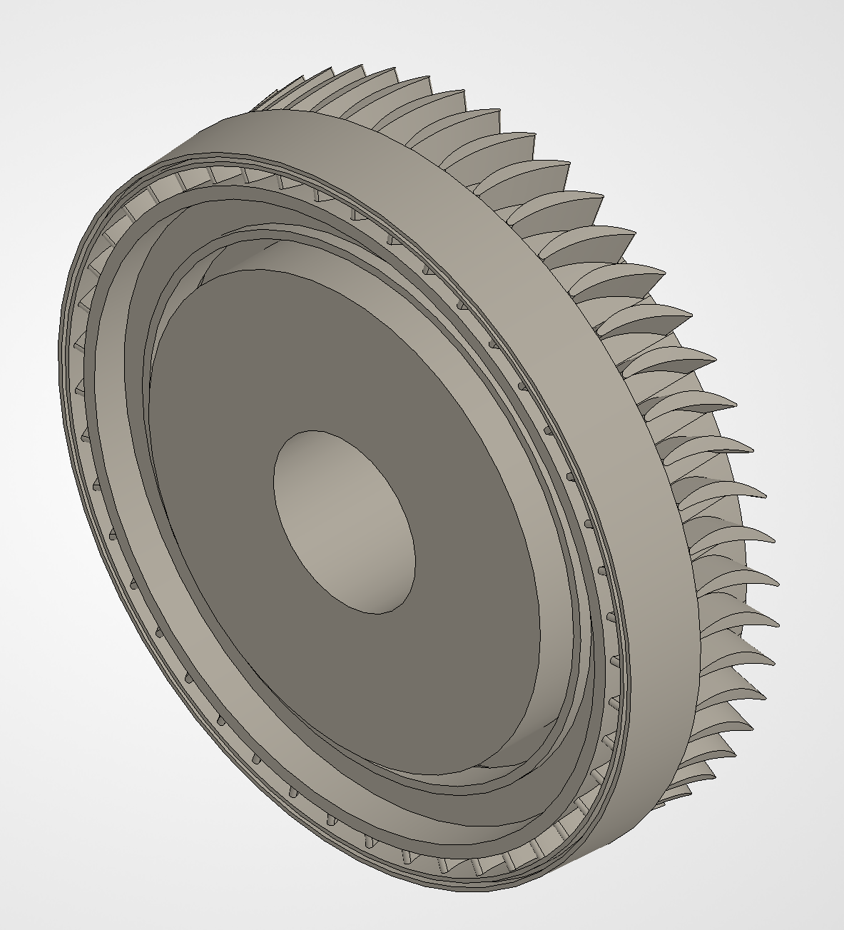 HPT CAD model showing single-stage high-pressure turbine